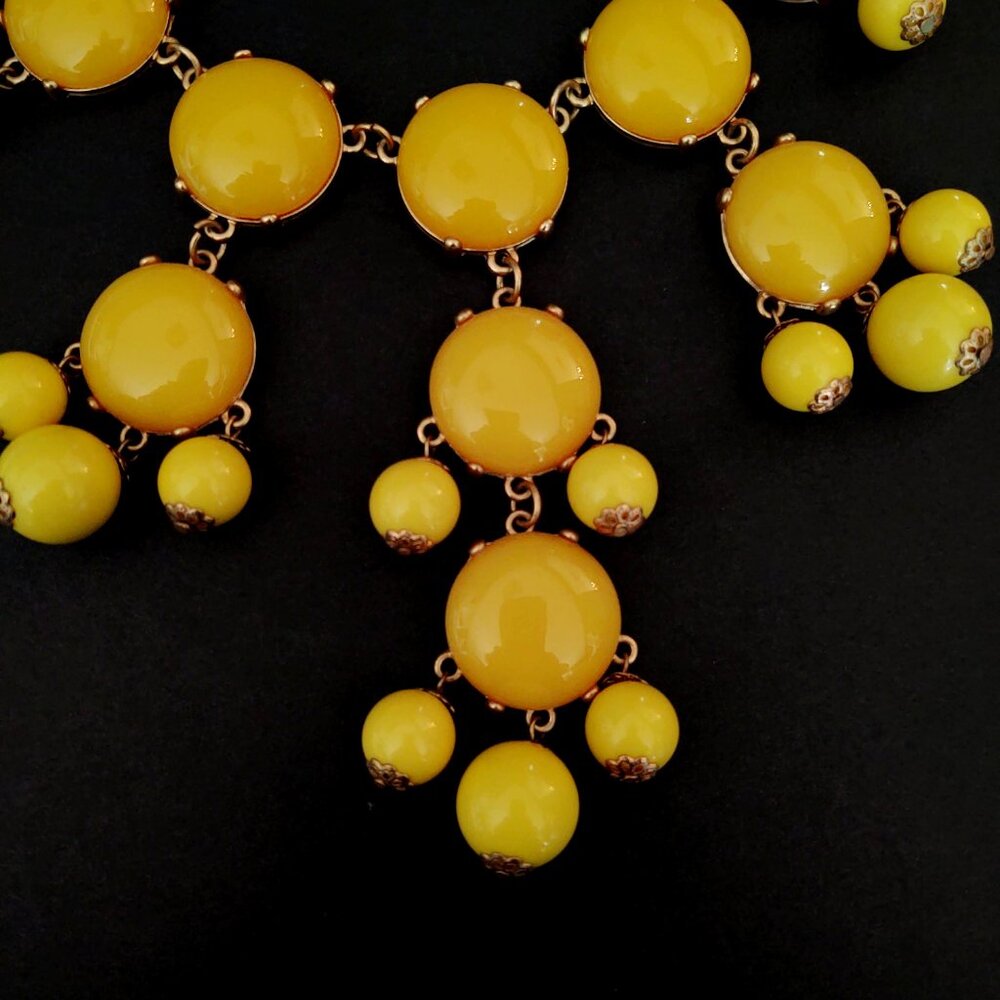 2 tone bright yellow bubble necklace - Picture 7 of 9